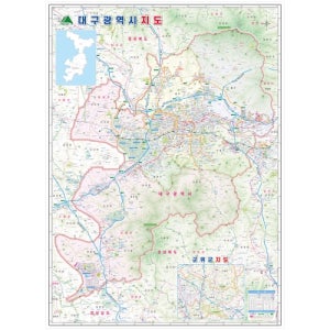 대구 지도 코팅 - 대구시 도로 여행 대구광역시 전도