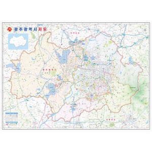 광주 지도 코팅 - 광주시 도로 여행 광주광역시 전도