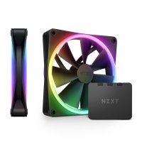 NZXT F140 RGB 듀오 트윈 팩 - RGB 컨트롤러가 있는 140mm 양면 RGB 팬 2개