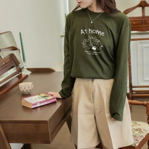 루즈핏 롱티 여성 면 티셔츠 긴팔