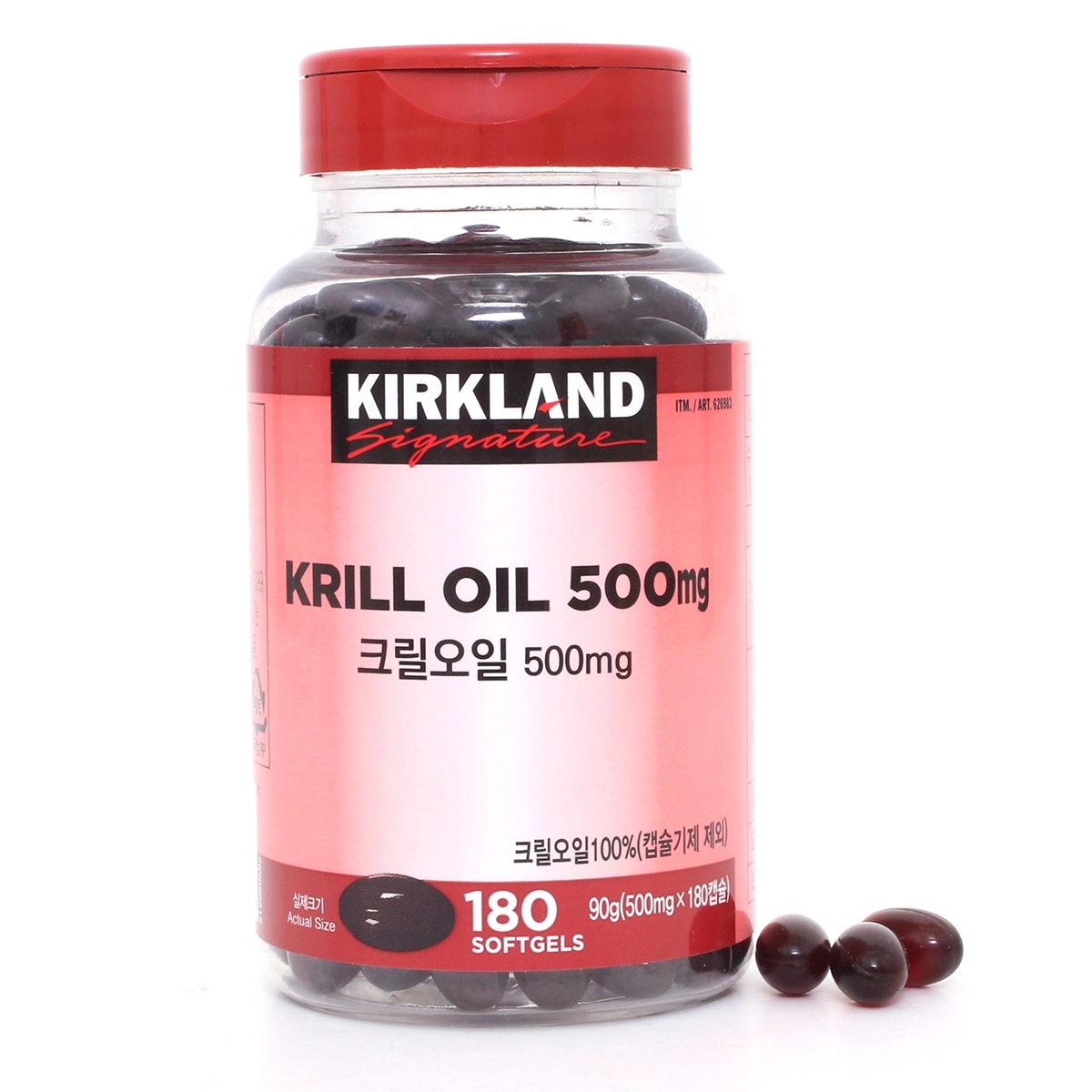 커클랜드 시그니춰 크릴오일 500mg x 180 / <b>크릴오일100</b>%/ 대용량 / 아스타잔틴함유