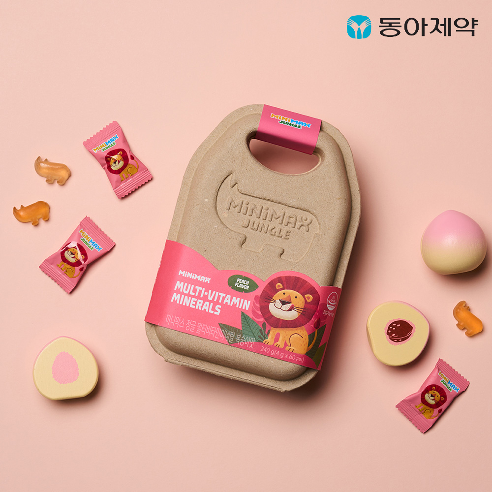 동아제약 미니막스 멀티비타민 미네랄 복숭아맛 1통 60구미