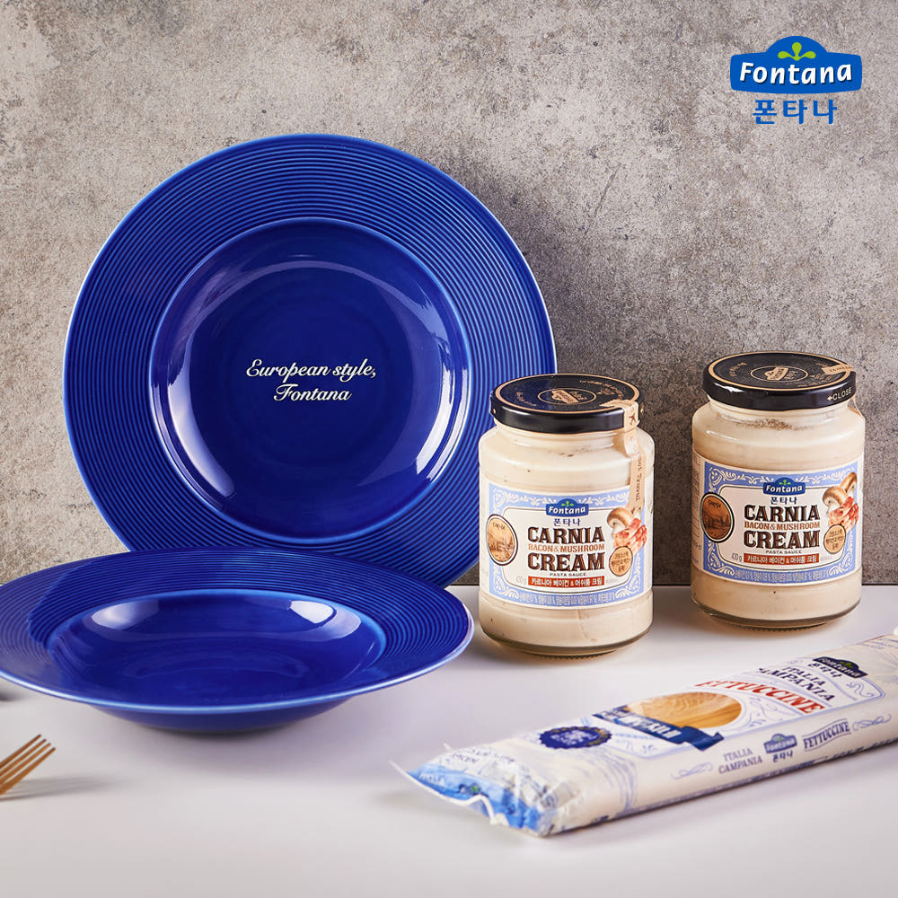 폰타나 크림 파스타소스X블루 접시 2p 세트
