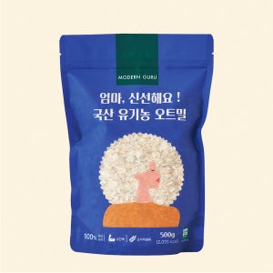 모던구루 국산 유기농 오트밀 500g 편스토랑 롤드오트 압착귀리 아기 이유식 대용