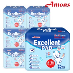 아몬스 국산정품 엑셀런트패드 초대형 20매X6개(120매) 강아지배변패드