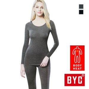 BYC 보디히트 심플여상하 여성용 발열내복 상하세트 DBS1005