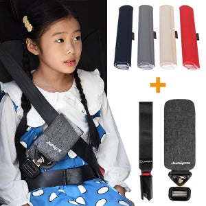 주니픽스 어린이 유아 안전벨트 가드 커버 클립 차량용 보조벨트 초등학생 주니어+어깨쿠션1P