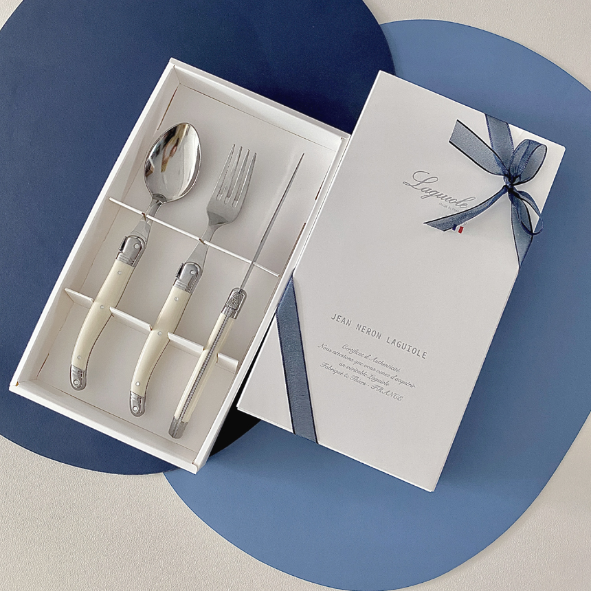 장네론 라귀올 커트러리 세트 양식기 집들이 결혼 선물 3p세트 아이보리