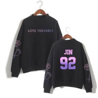 Kpop 랩 몬스터 진 스가 J-HOPE 지민 V 정국 옷 방탄 소년 하라주쿠 Love Yourself letter print sweatshirt