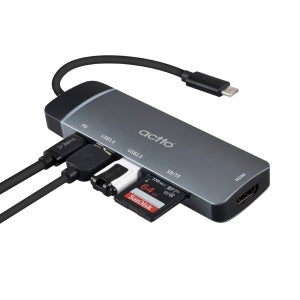 6IN1 타입C 멀티 허브 USB3.0+USB2.0+TF+SD+PD 60W 충전+HDMI 미러링 4K 삼성Dex 지원 TV연결