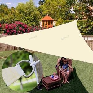 미니타프 캠핑 그늘막 방수 삼각타프 아이보리 정삼각 2M