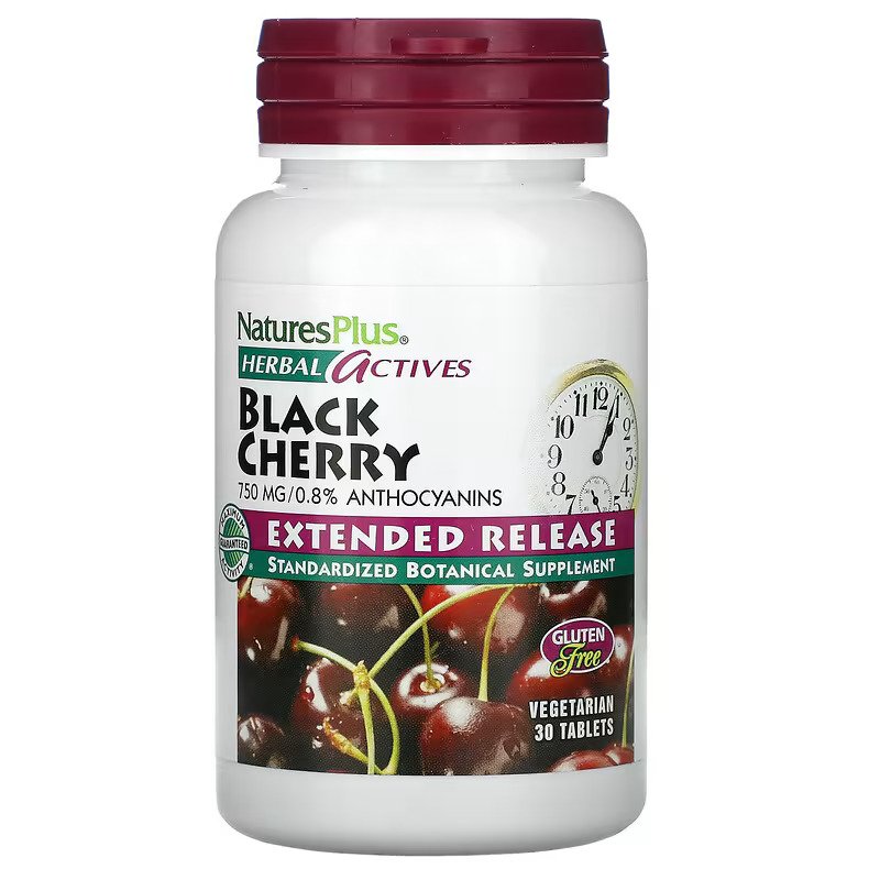 <b>네이처스플러스</b> 허브 액티브 블랙 체리 750mg 30정 해외 미국 <b>항산화</b> 직구 타트체리