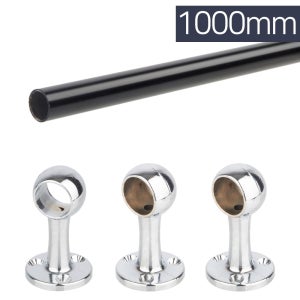 옷걸이봉 파이프 AL흑세트19100 단구양구19x62