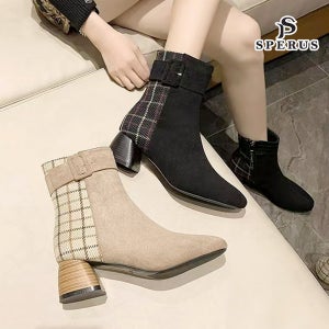 [스페루스] 체크무늬 포인터의 여성용 방한 부츠 체커
