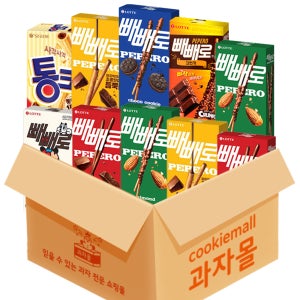 [ 빼빼로 패키지 20입] 롯데 아몬드 초코 화이트쿠키 크런키 초코필드 빼빼로