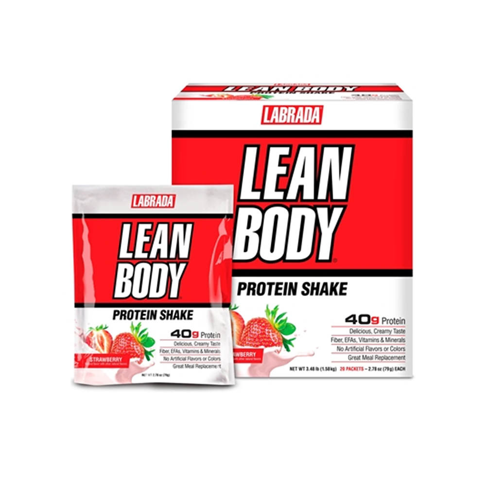 <b>린 바디</b> 프로틴 쉐이크 <b>스트로베리</b> 맛 79g 20포 Lean <b>Body</b> All-in-One Protein Shake Packets