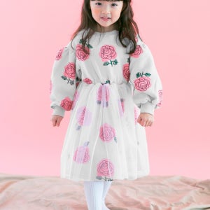 눈꽃로즈원피스 여아 아동 플라워 샤 스커트 공주 등하원룩 자매룩 나들이룩