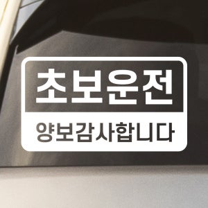반전라인 초보운전 스티커 양보감사합니다 N-018L 흰색 대형
