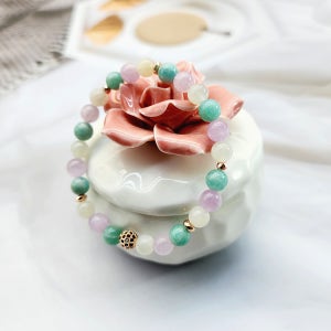 직업운 쿤자이트 아마조나이트 문스톤 취업 선물 커플 아이템 파워스톤 원석 팔찌