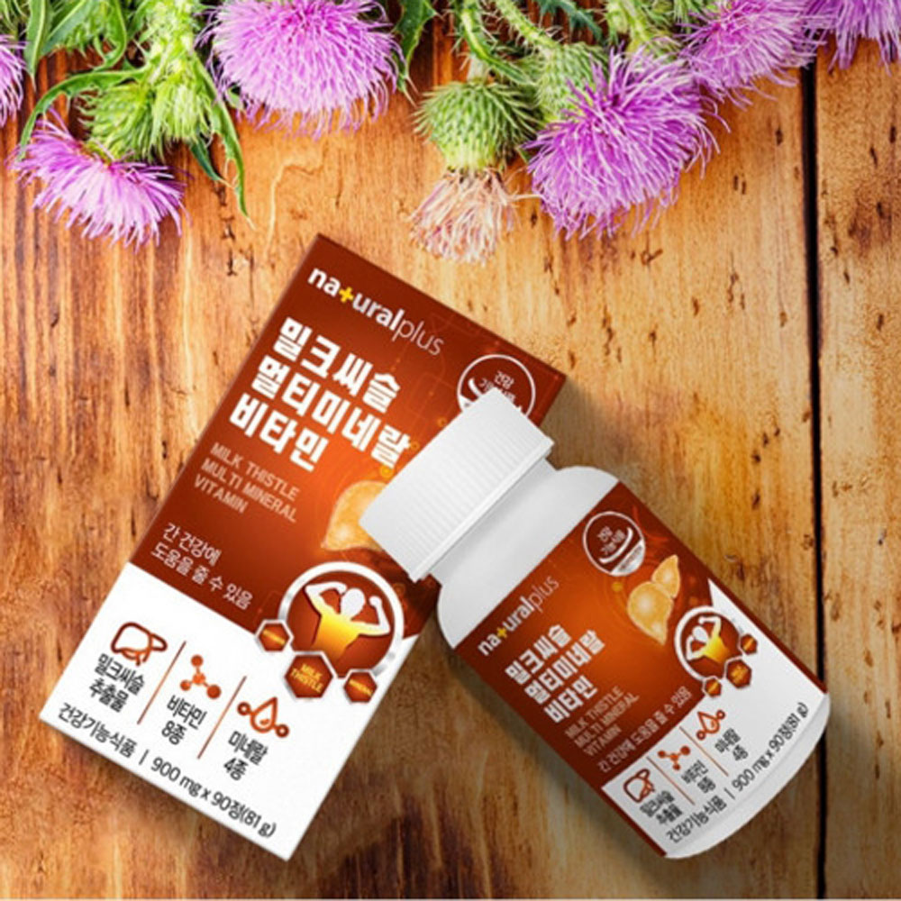 내츄럴플러스 밀크씨슬 멀티비타민 미네랄 비타민 간 영양제 900mg x 90정 3개월분
