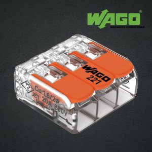 와고 커넥터 WAGO 221-413 박스 전선 전기 와이어 케이블 50개입