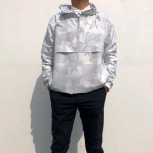 남성 골프점퍼 바람막이 오버핏 아노락 후드 남녀공용 커플 카모플라쥬 골프웨어