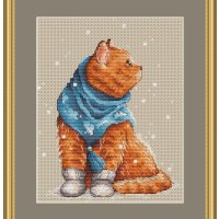 십자수 도안 오렌지 고양이 고양이 스카프 27 32 크로스 스티치 키트 aida fabric 18ct 14ct canvas cotton thread 자수 키트 diy craft