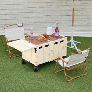 코드리빙 웨건 테이블 캠핑웨건 캐리어 카트 광폭휠 풋브레이크 상판포함 2세대