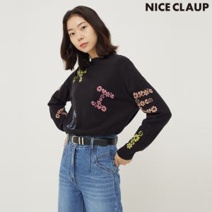 [최초가:279000원] 나이스클랍 레터링 모티브 니트 탑 N224PWKB70