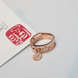 14K G-227 큐빅 딸랑이 애끼 반지 4호기준