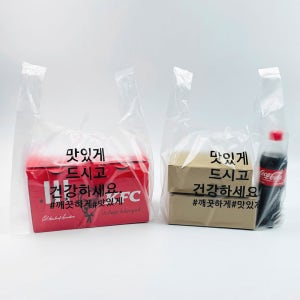 일회용 배달 비닐봉투 100매 배민 치킨 돈가스 도시락 탕용기 포장 비닐봉지 대 중 소