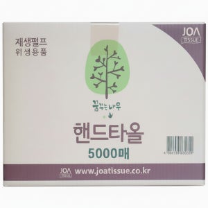 꿈꾸는나무 천연펄프 무형광 업소용 핸드타올 갈색 5000매