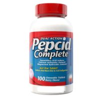 Pepcid 펩시드 듀얼 액션 컴플리트 산 환원제 제산제 100개 Dual Action Complete Acid Reducer Antacid 100 Chewable Tablets