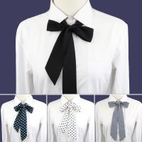 DIY Chiffon Ribbons Bowtie For Ladies Girl School Wedding Solid Color Dot Lithe Bla[A00090416]