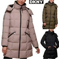 DKNY 여성 롱 패딩 후드 푸퍼 코트 3컬러