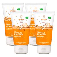 Weleda 벨레다 키즈 2in1 샴푸 & 바디 워시 오렌지 150ml 4팩