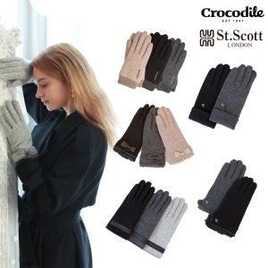 크로커다일 세인트스코트 남/여 커플 겨울 방한 극세사 안감 모 장갑 선물 케이스