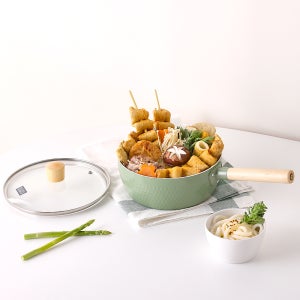 키친플라워 쿠킨 IH 인덕션 우드 세라믹 편수 냄비 20cm