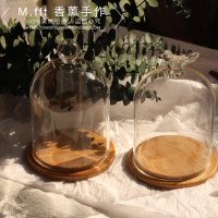 유리 돔 부케 DIY 장미 LED DIPTYQUE 향기로운 양초 후드 캔들 홀더 손으로