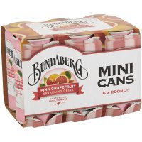 호주 Bundaberg 분다버그 자몽 그레이프후르츠 스파클링 드링크 음료 200ml 6캔