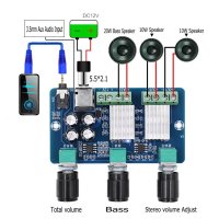 베이스 기타 앰프 이펙터 DC 12V 20W + 10W 야마하 2.1 채널 스테레오 오디오 디지털 파워 앰프 보드 베이스 서브 우퍼 W