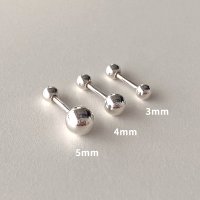 925실버 기본 볼 피어싱 / 3mm, 4mm, 5mm