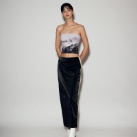 [룬케이브] LUNC ECO-LEATHER H-LINE LONG SKIRT