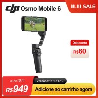 DJIOM6 Osmo Mobile6 핸드 헬드 안정기 3 축 짐벌 안정화 삼각대 마그네틱 연결 215mm 셀카봉 내장