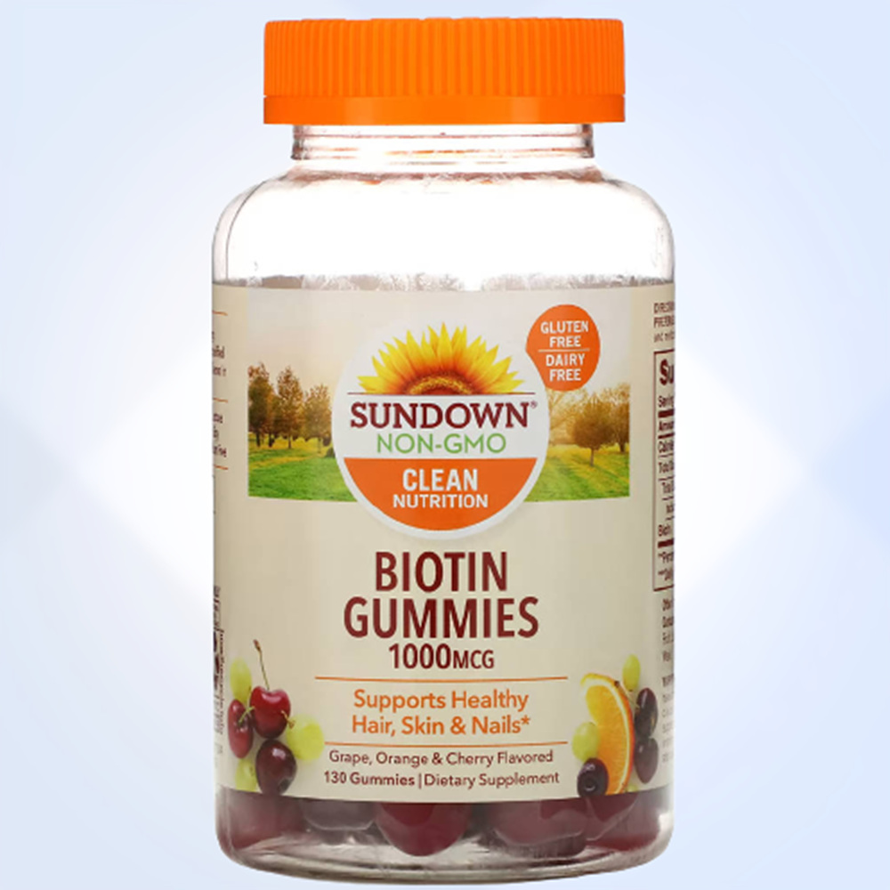 썬다운 biotin <b>비오틴</b> <b>1000mcg</b> 비타민 포도 체리 오렌지 맛 130젤리