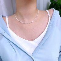 [하이퀄리티] 담수 진주 2.5mm 3mm 3.5mm 4mm 비드 목걸이 미니 14K