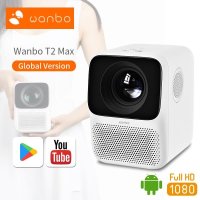 WanboT2 맥스 스마트 미니 프로젝터 풀 HD 1080P 지원 tv 4k 안드로이드 와이파이 블루투스 LED 홈 시네마 글로벌 버전
