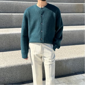 노운 캐시라이크 두꺼운 남자 남성 니트가디건 - 4color