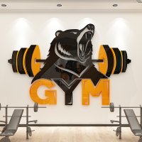 3D 입체 헬스장 인테리어 헬스 GYM 벽 스티커 특대 아크릴 체육관 홈짐 장식