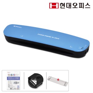 페이퍼프랜드 현대오피스 실속형 가정용 A4코팅기 블루 NEW PL-230 A4 + 코팅지 25p + 재단기 + 코너라운더 세트